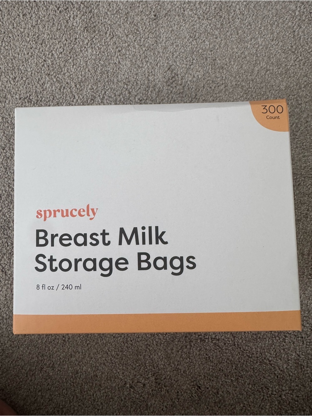 Sprucely Orange Breast Milk Storage Bags - 300 Count